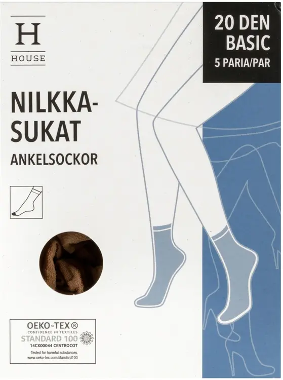 House naisten nilkkasukat 20 den sun, koko 36–42 5-pack