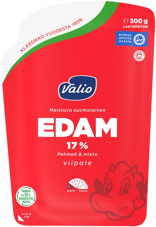 Valio Edam 17 % e300 g viipale