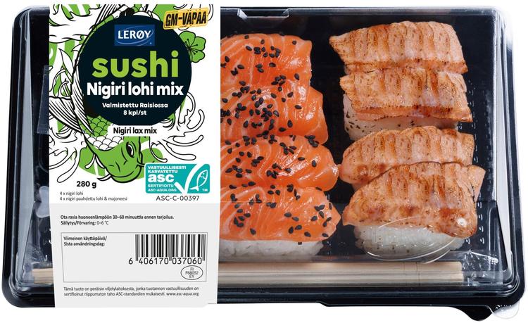 Lerøy nigiri lohi mix  ASC 8 kpl 280g