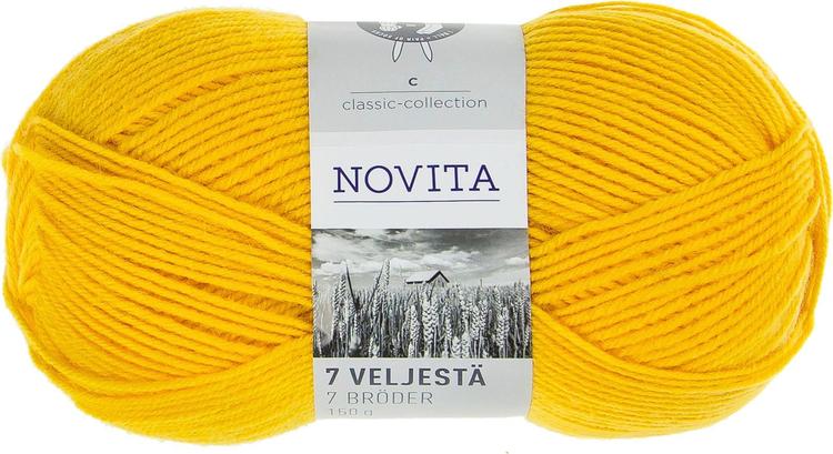 Novita 7 Veljestä 150g yleiskäyttölanka keltainen