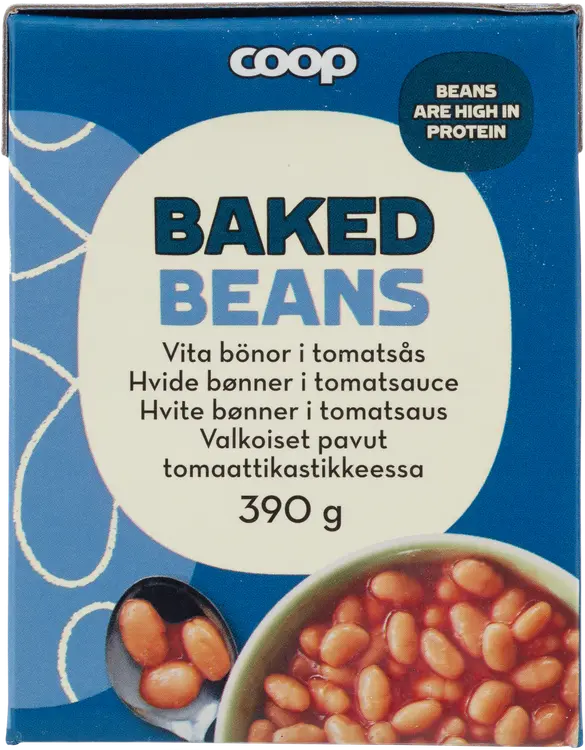 Coop valkoiset pavut tomaattikastikkeessa 390 g