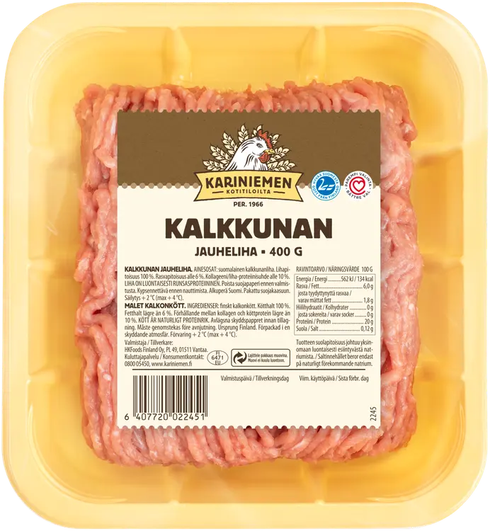 Kariniemen Kalkkunan jauheliha 400 g