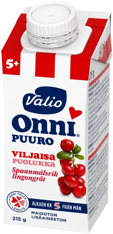 Valio Onni® viljaisa puolukkapuuro 215 g UHT (alk 5 kk)