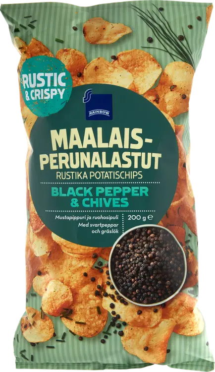 Rainbow maalaisperunalastut mustapippuri-ruohosipuli 200 g