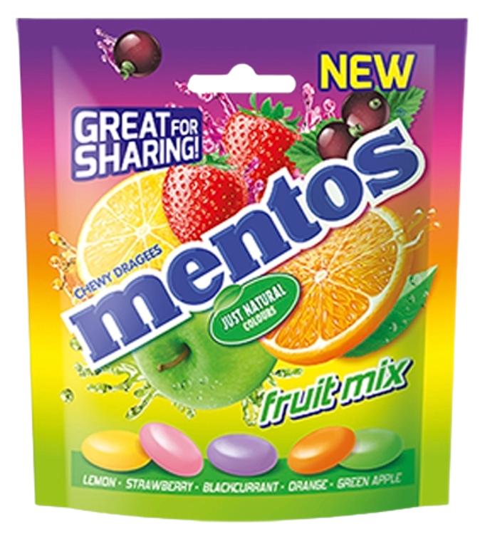 Mentos Fruit Mix nätsukommid kotis 160 g