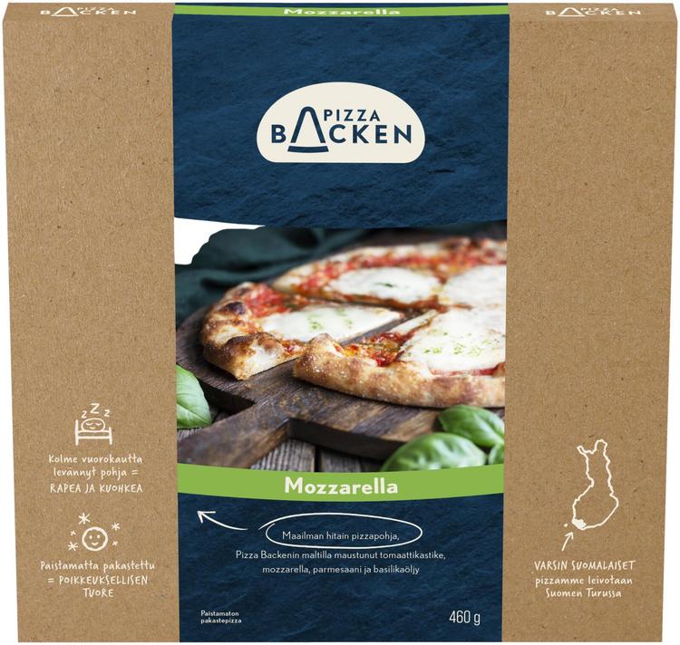 Pizzabacken Mozzarella pakastepizza 460g
