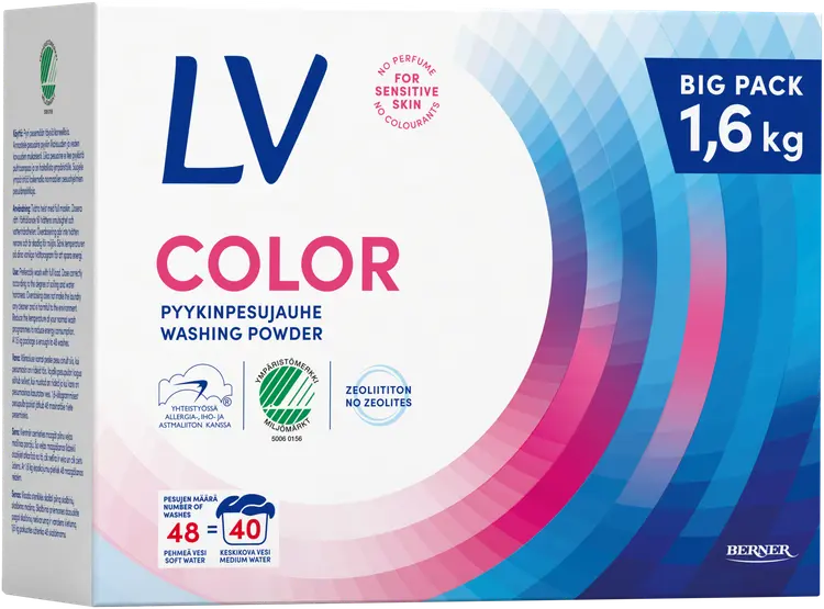 LV 1,6kg Color pyykinpesujauhetiiviste