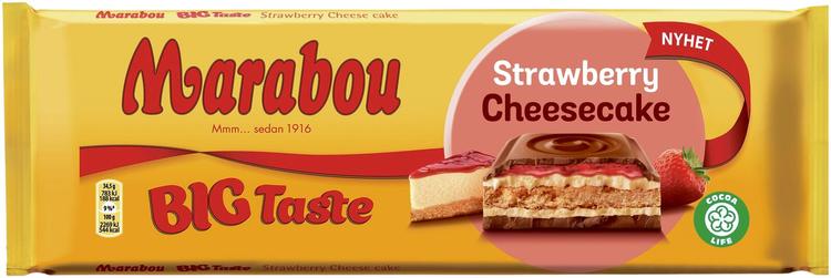 Marabou Big Taste Strawberry Cheesecake suklaalevy 300g