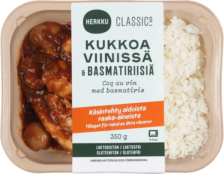 Herkku Classics Kukkoa viinissä ja basmatiriisiä 350g
