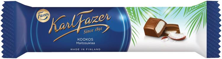 Karl Fazer 38g kookos maitosuklaapatukka 38g