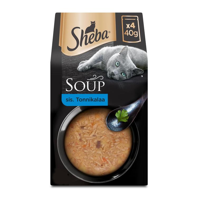 Sheba Soup sis. Tonnikalaa - Kissan märkäruoka annospussissa (4 x 40g)