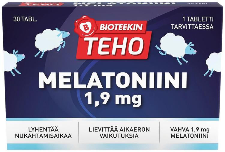 Bioteekki Teho Melatoniini 1,9 mg ravintolisä 30 tabl.