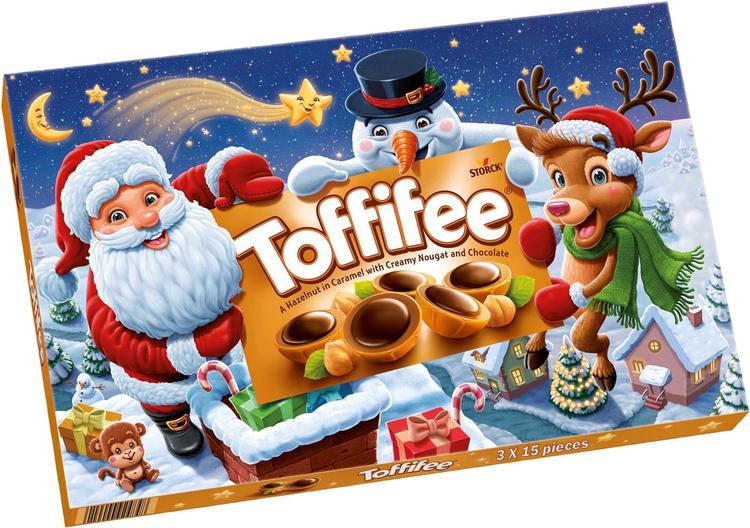 Toffifee 24x375g suklaamakeinen joulu horistontaalinen pakkaus