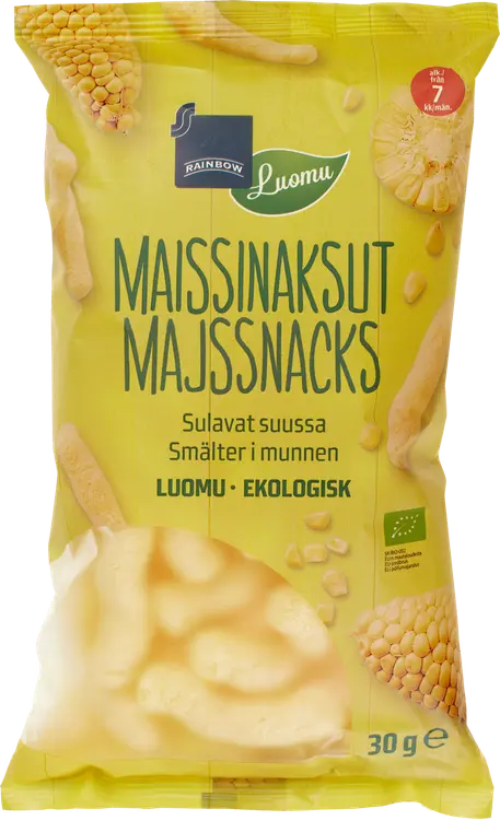 Rainbow maissinaksut luomu 30g 7 kk