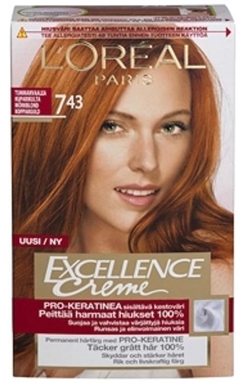 L'Oréal Paris Excellence Creme 7.43 Golden Copper Blonde Tummanvaalea Kuparikulta kestoväri 1kpl