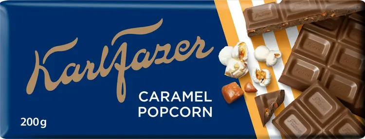 Karl Fazer Caramel Popcorn suklaalevy 200g