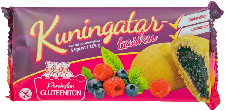 Porokylän Kuningatartasku 3 kpl / 165 g gluteeniton marjapiiras
