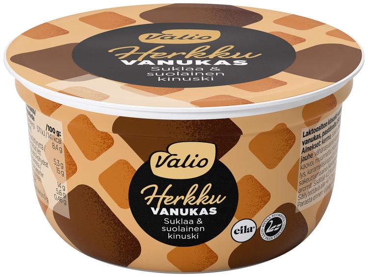 Valio Herkku vanukas 150 g suklaa & suolainen kinuski laktoositon