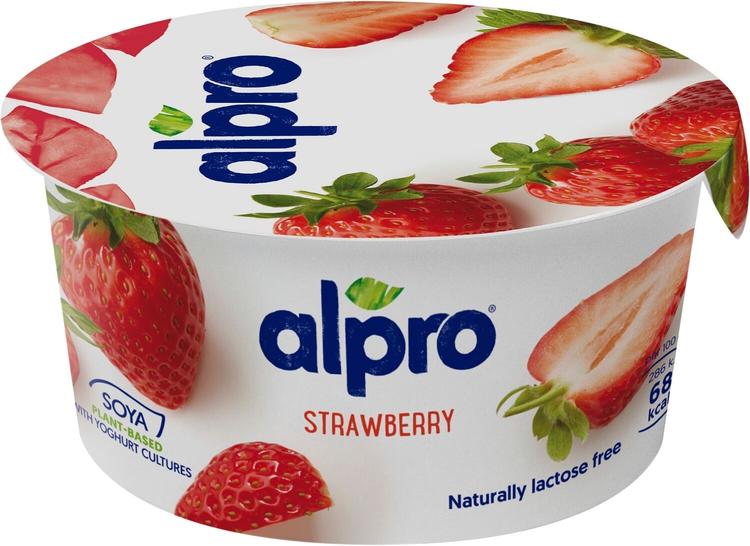 Alpro Hapatettu soijavalmiste, mansikka 150g