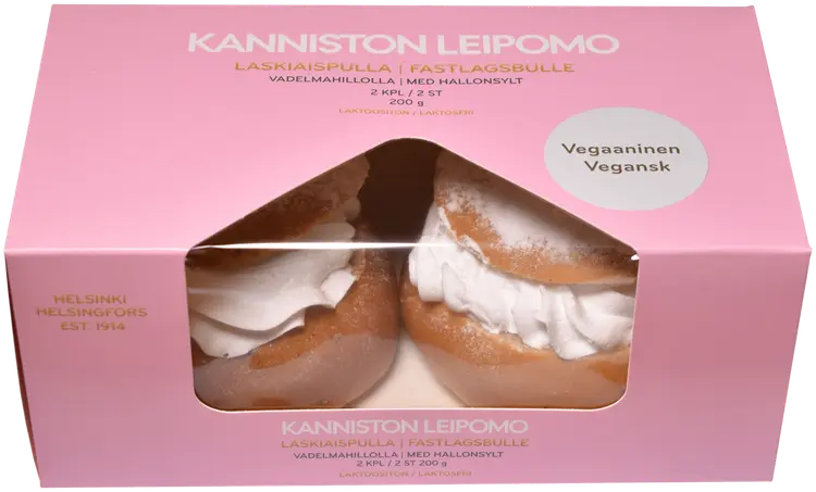 Kannisto Vegan laskiaispulla vadelma 2 kpl pak