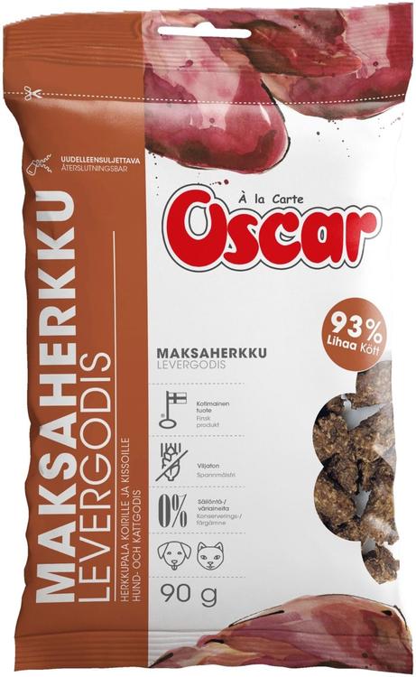 Oscar Maksaherkku koirille ja kissoille täydennysrehu 90g