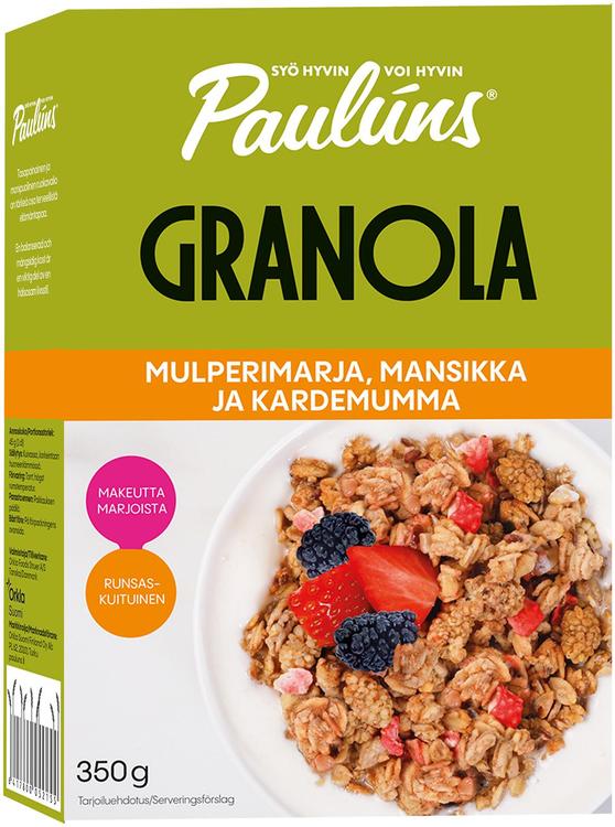 Paulúns mulperimarja, mansikka ja kardemumma granola 350g