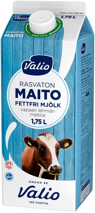 Valio vapaan lehmän rasvaton maito 1,75 l