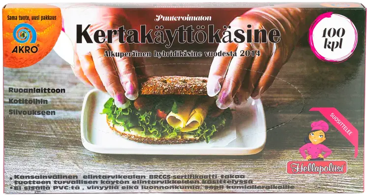 Akro kertakäyttökäsine XL 100kpl