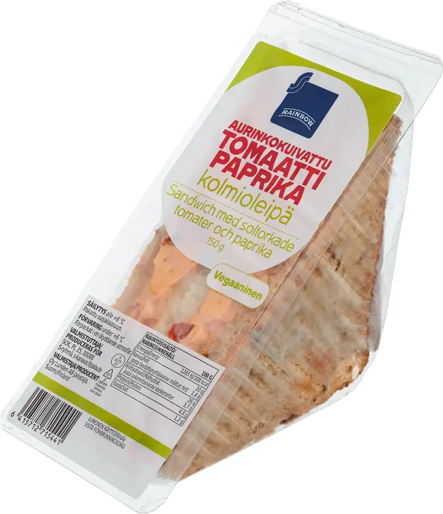Rainbow Aurinkokuivattu tomaatti-paprikakolmioleipä 150g
