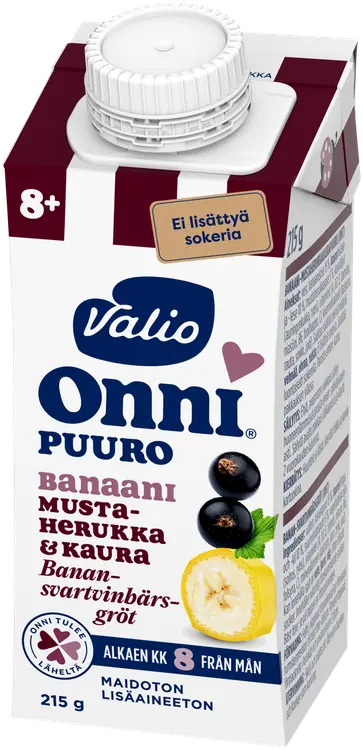Valio Onni® Banaani-mustaherukkakaurapuuro 215 g UHT (alk 8 kk)
