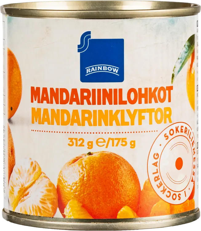 Rainbow mandariinilohkot sokeriliemessä 312g/175g