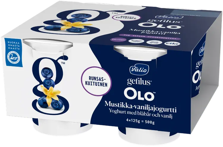 Valio Gefilus® OLO™ jogurtti 4x125 g mustikka-vanilja laktoositon