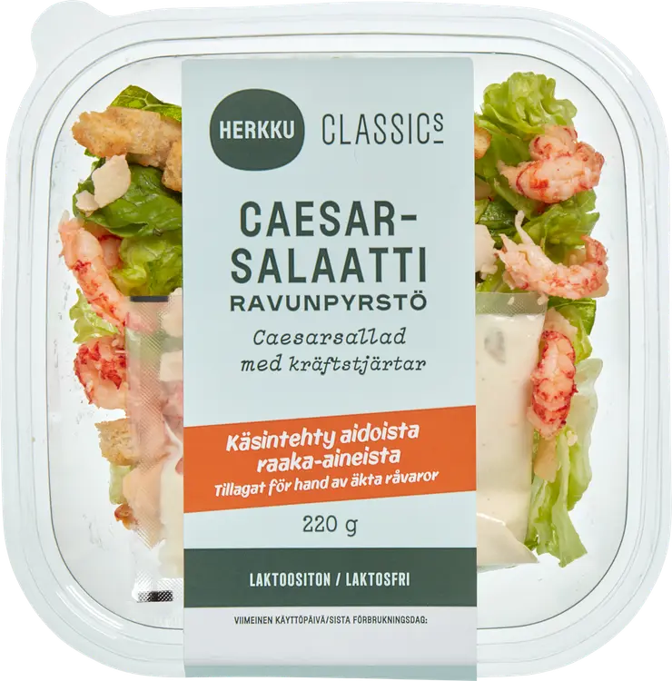 Herkku Classics ravunpyrstö-caesarsalaatti 220 g