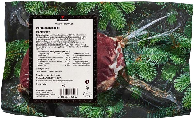 Lapin Liha poron paahtopaisti n 200g pakaste