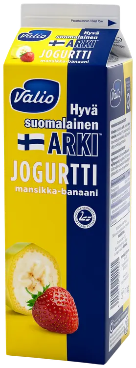 Valio Hyvä suomalainen Arki® jogurtti 1 kg mansikka-banaani