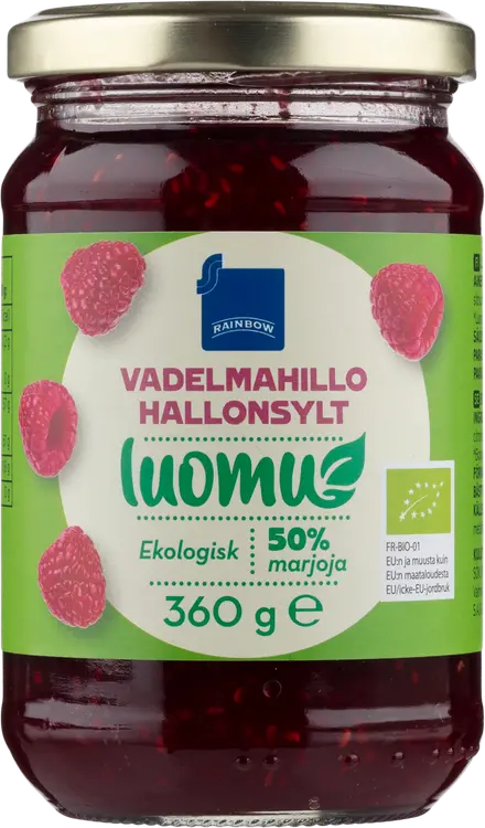 Rainbow vadelmahillo luomu 360 g