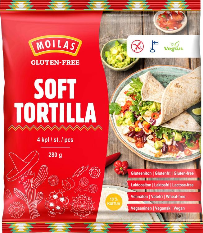 Moilas Gluten-Free Tortilla 4kpl/280g kypsä pakaste