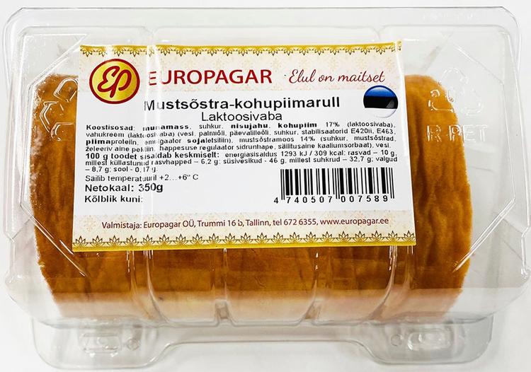 Mustsõstra-kohupiimarull, laktoosivaba 350 g