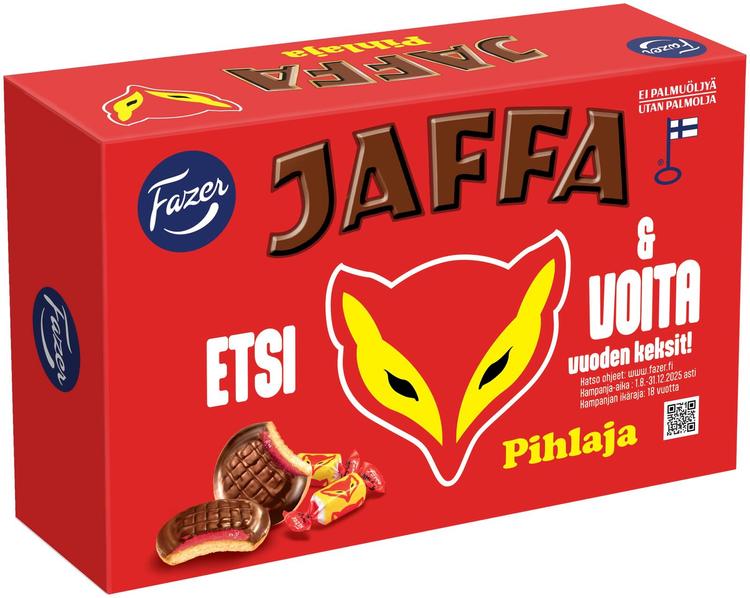 Fazer Jaffa Pihlaja suklaalla kuorrutettu marmeladitäytteinen leivoskeksi 300g