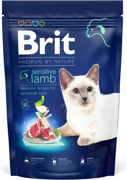 Brit Premium Cat by Nature Lammasta herkkävatsaisille kissoille 300 g