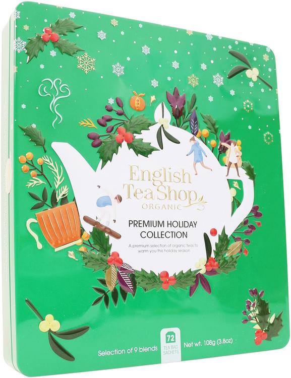 English Tea Shop luomutee lahjalajitelma premium holiday collection vihreä 72pss 108g