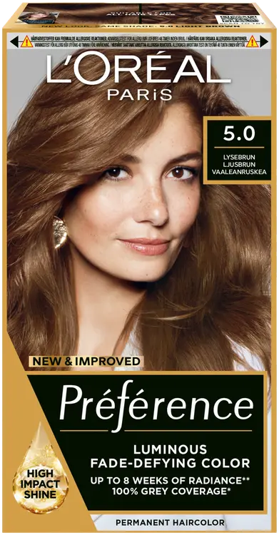 L'Oréal Paris Préférence 5.0 Rome Light Brown Vaalenaruskea kestoväri 1kpl
