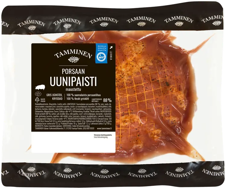 Tamminen porsaan uunipaisti maustettu n1,2kg