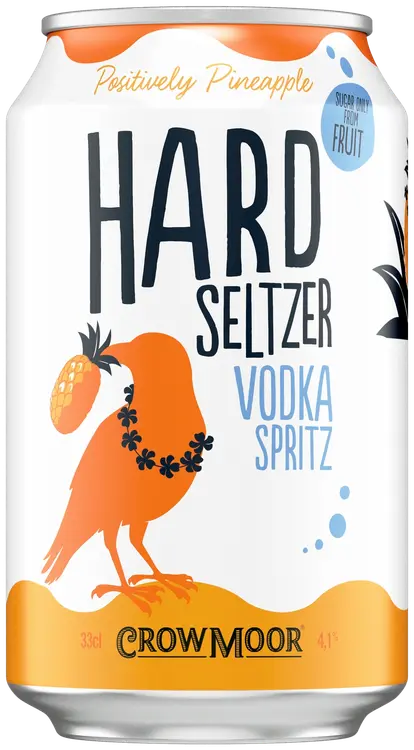 Crowmoor Vodka Spritz Positively Pineapple maustettu alkoholijuoma 4,1 % tölkki 0,33 L