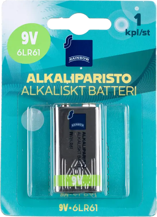 Rainbow alkaliparisto 9V 6LR61