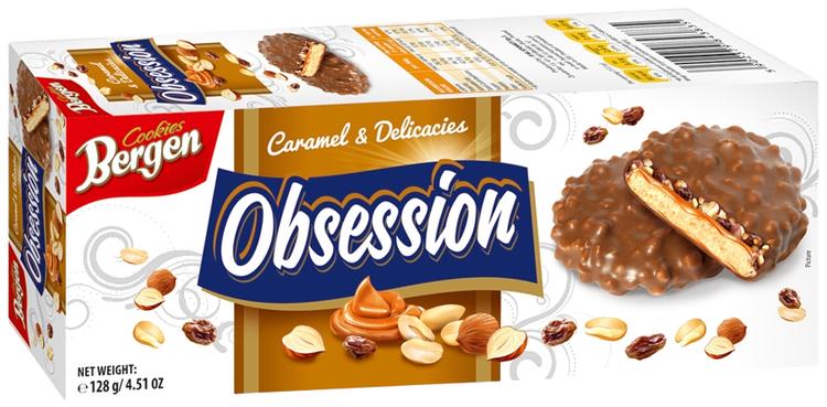 Bergen Obsession suklaakuorrutetu täytkeksi Caramel & Delicacies 128g
