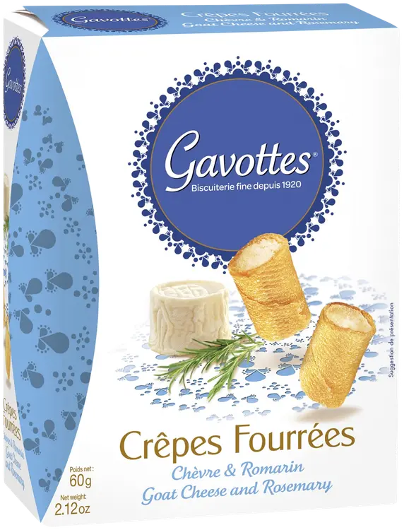 Gavottes Savoury Mini Crêpes suolakeksi vuohenjuusto&rosmariini 60g