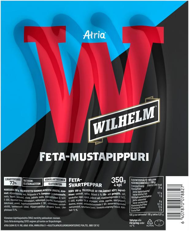 Atria Wilhelm Feta-mustapippuri 350g