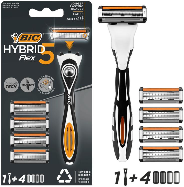 BIC Hybrid Flex 5 varsi ja 4 vaihtoterää