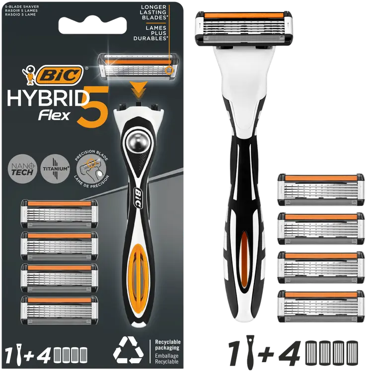 BIC Hybrid Flex 5 varsi ja 4 vaihtoterää